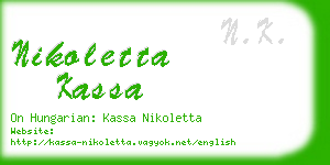 nikoletta kassa business card